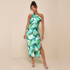 Lulu's Green and Gray Dress